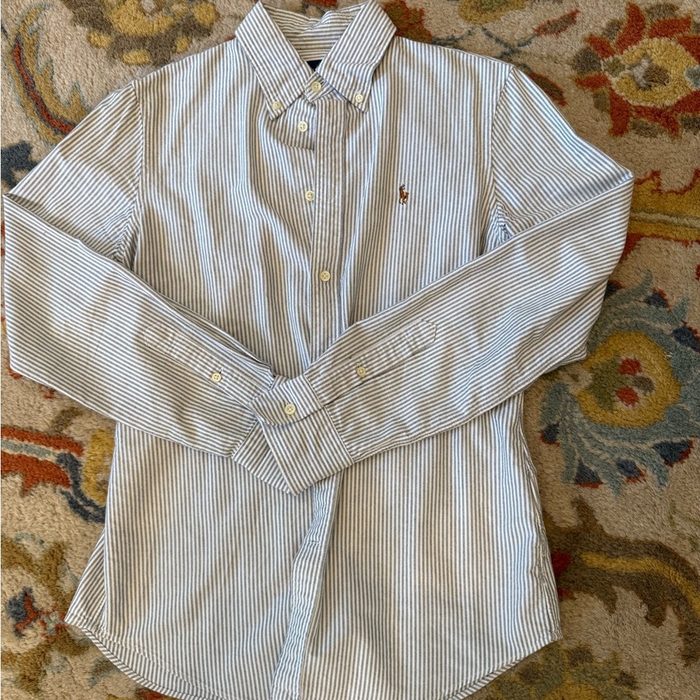 Striped Blue and White Womens Shirt